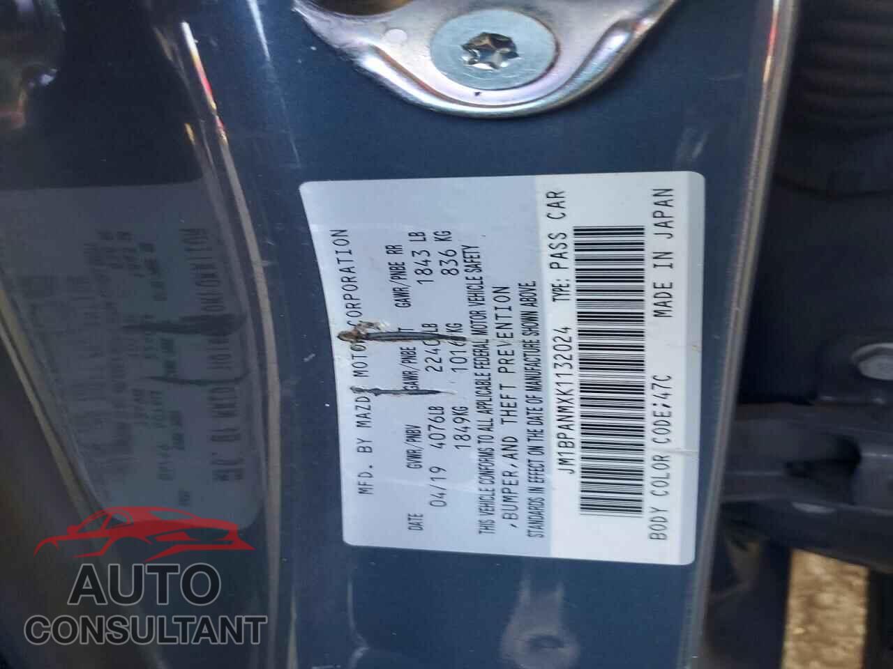 MAZDA 3 2019 - JM1BPANMXK1132024