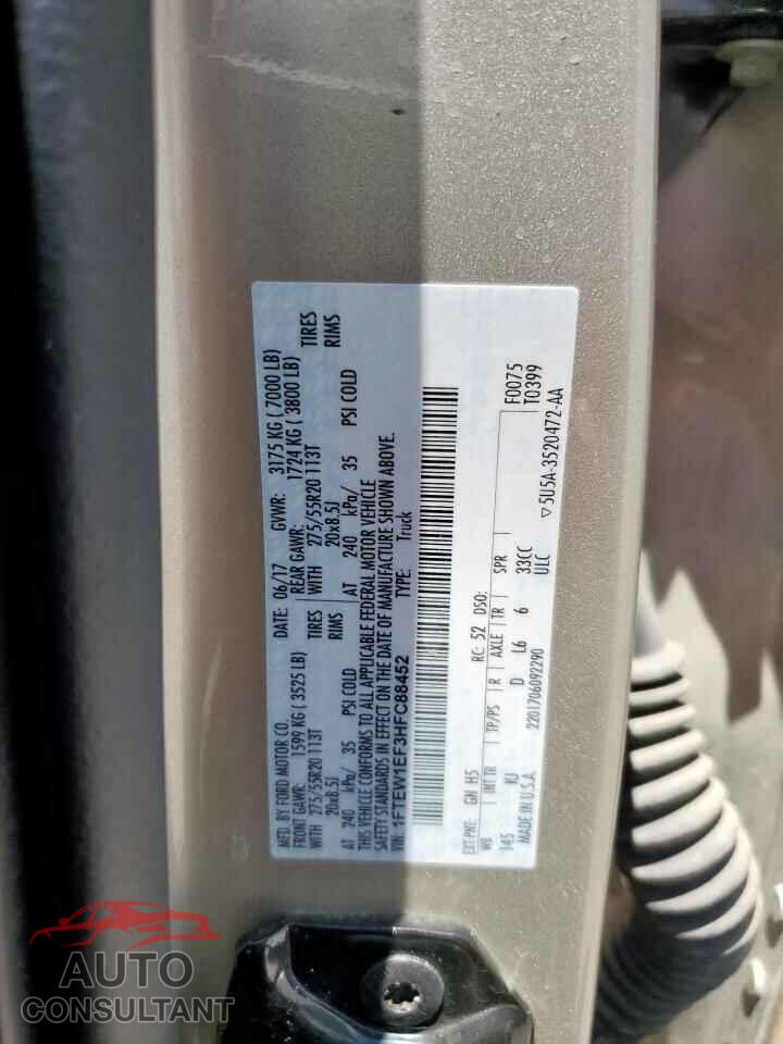 FORD F-150 2017 - 1FTEW1EF3HFC88452