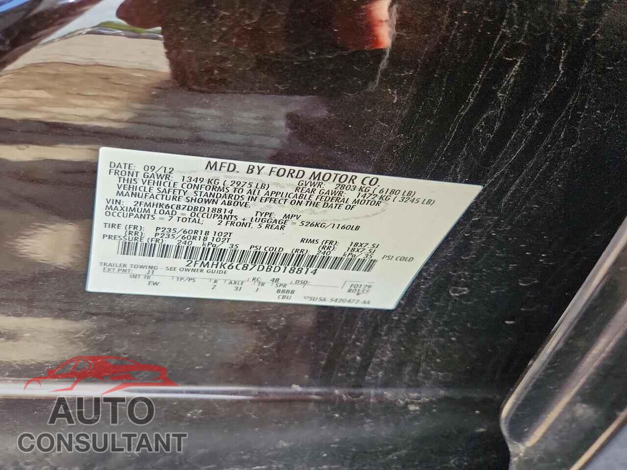 FORD FLEX 2013 - 2FMHK6C87DBD18814