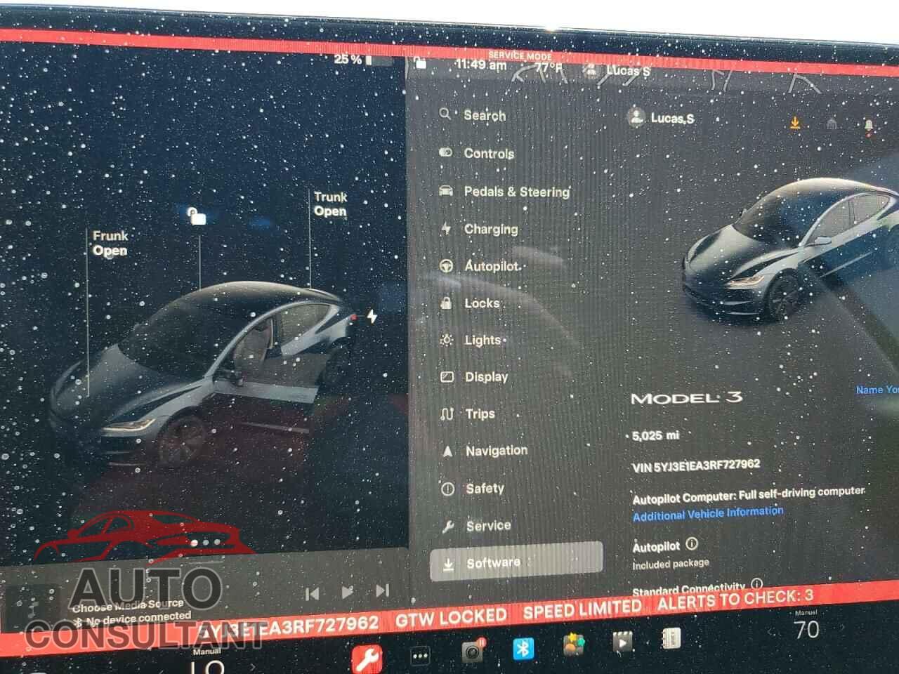 TESLA MODEL 3 2024 - 5YJ3E1EA3RF727962