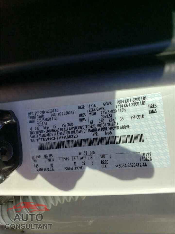 FORD F150 2017 - 1FTEW1CF7HFA66323