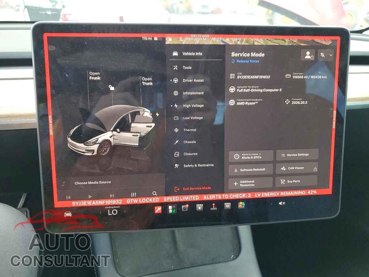 TESLA MODEL 3 2022 - 5YJ3E1EA5NF191932