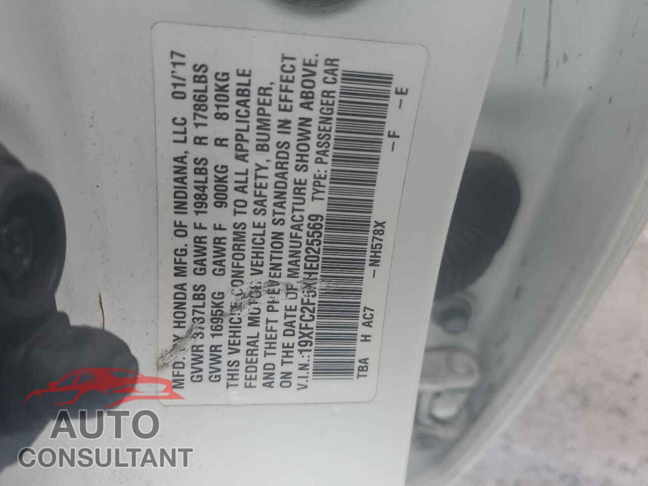 HONDA CIVIC 2017 - 19XFC2F5XHE025569