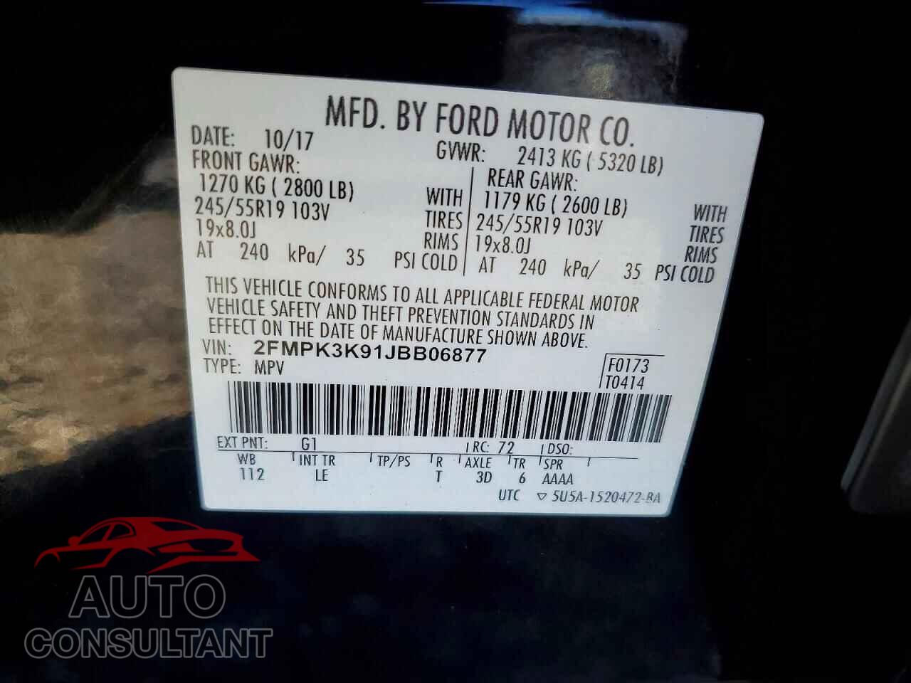 FORD EDGE 2018 - 2FMPK3K91JBB06877