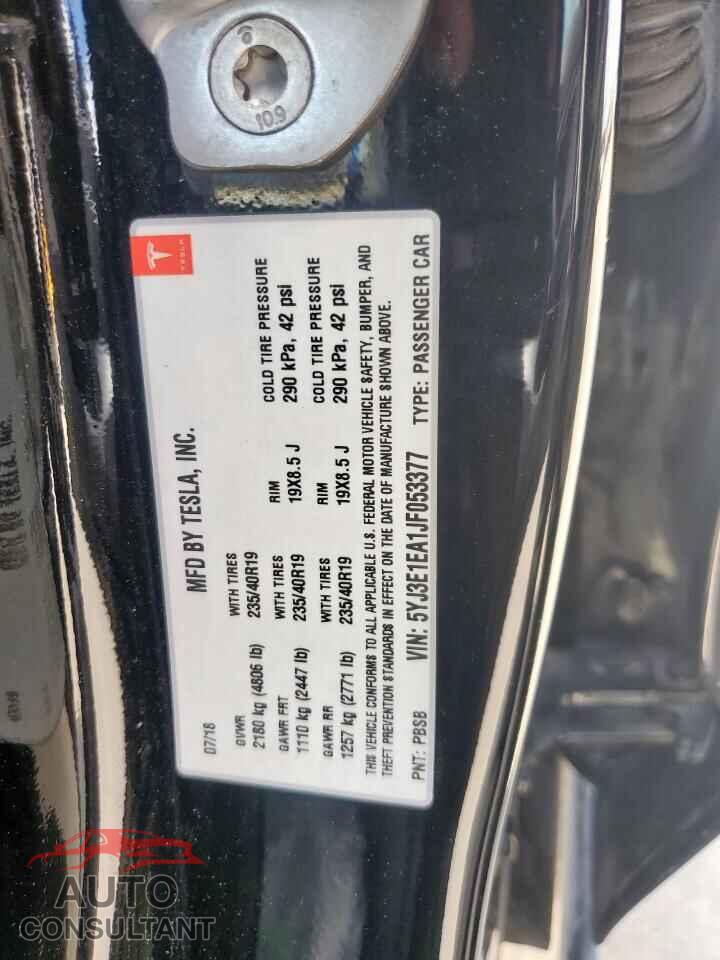 TESLA MODEL 3 2018 - 5YJ3E1EA1JF053377