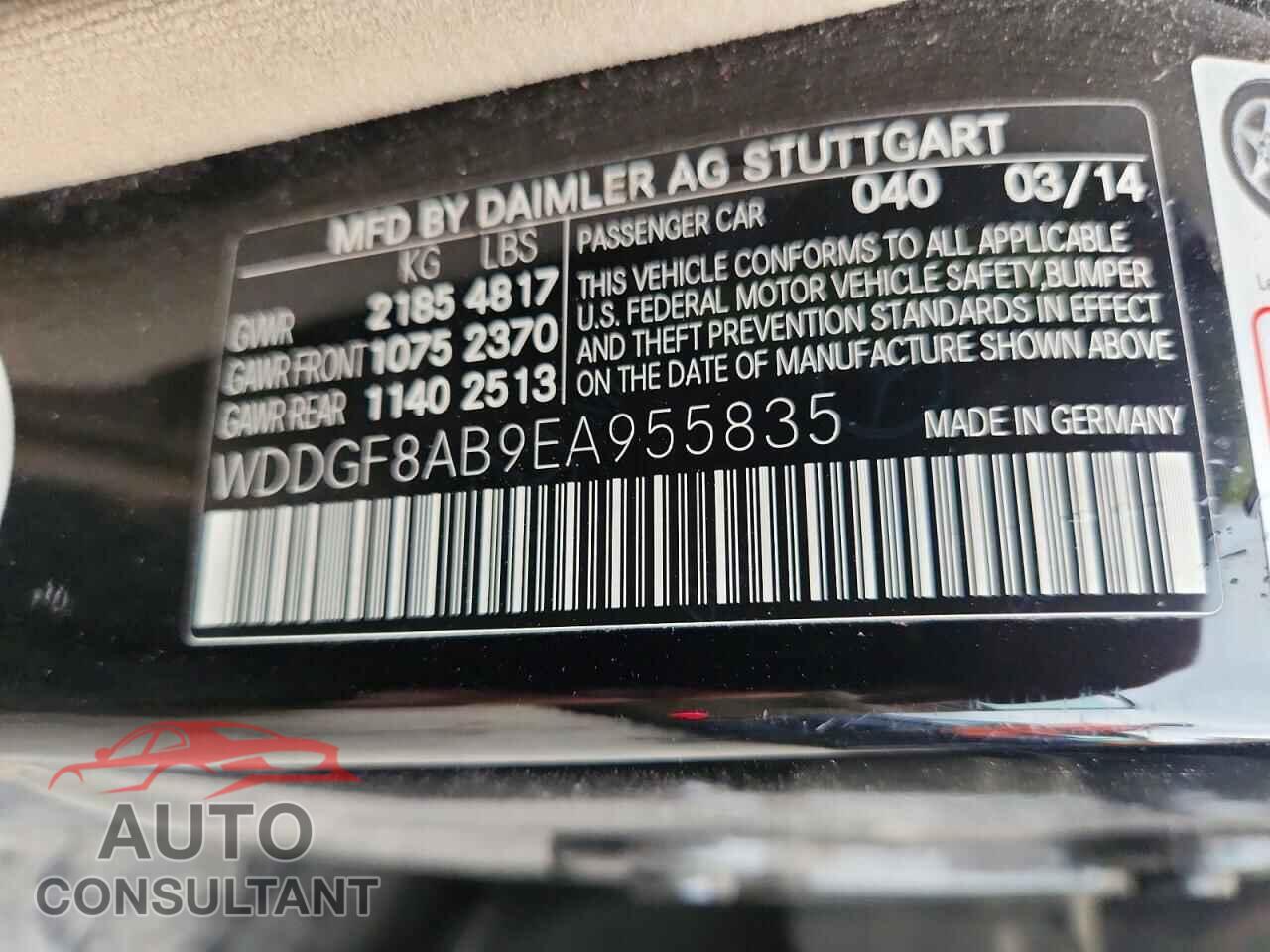 MERCEDES-BENZ C-CLASS 2014 - WDDGF8AB9EA955835