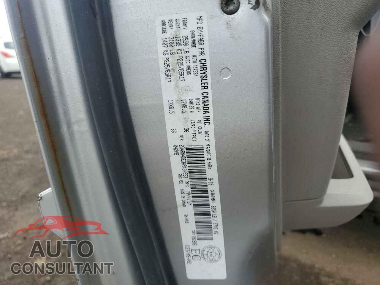 DODGE CARAVAN 2010 - 2D4RN4DE3AR437653