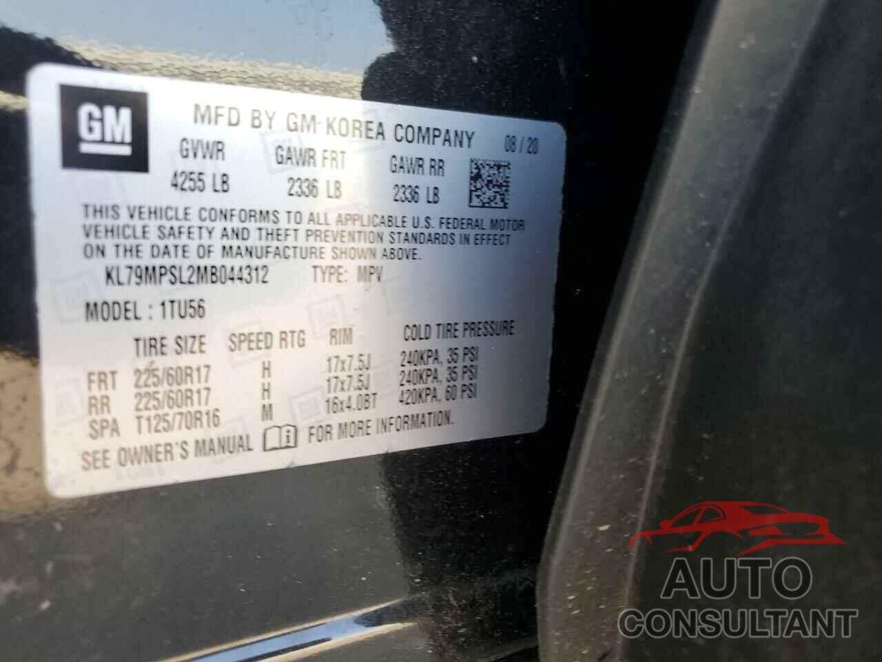 CHEVROLET TRAILBLZR 2021 - KL79MPSL2MB044312