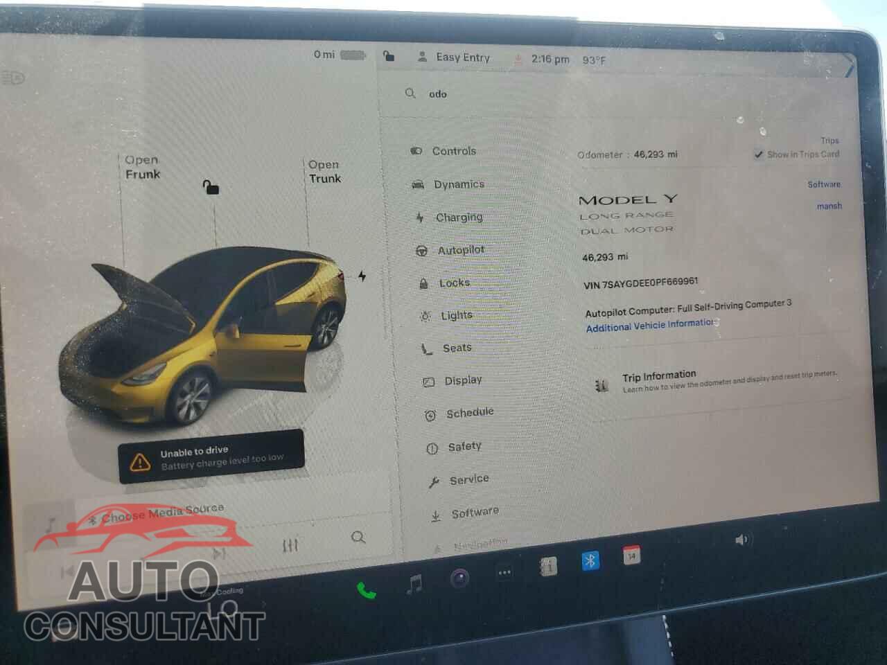 TESLA MODEL Y 2023 - 7SAYGDEE0PF669961