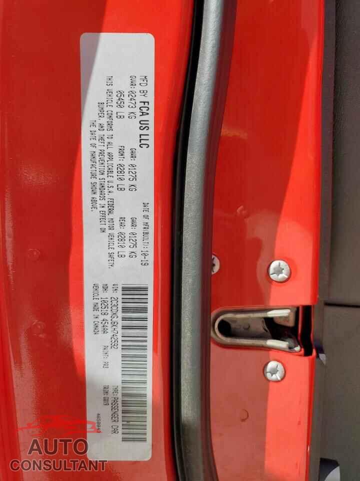 DODGE CHARGER 2019 - 2C3CDXGJ6KH742592