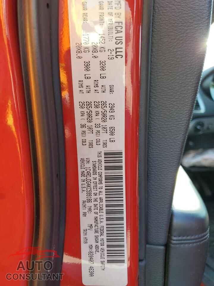 DODGE DURANGO 2019 - 1C4RDJDG4KC599186