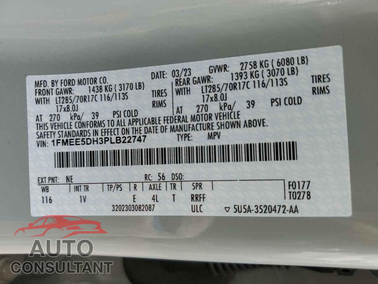 FORD BRONCO 2023 - 1FMEE5DH3PLB22747