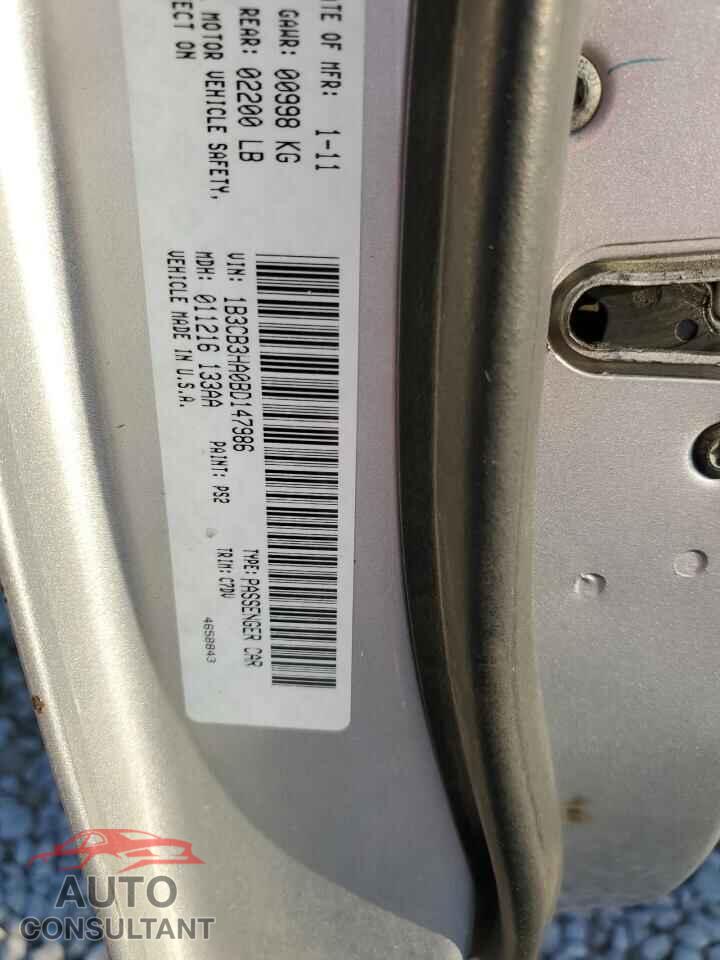DODGE CALIBER 2011 - 1B3CB3HA0BD147986