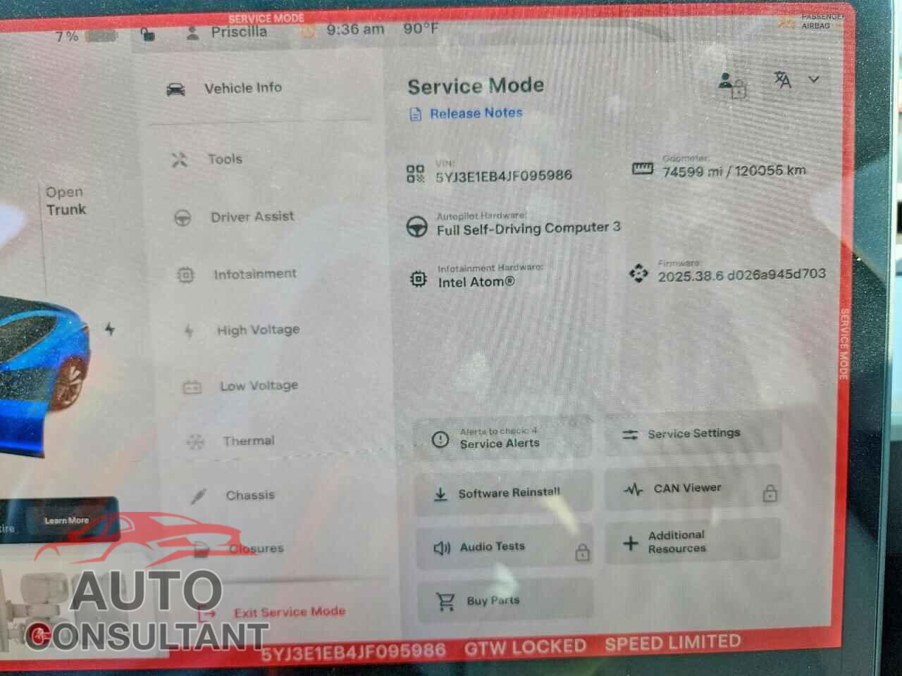 TESLA MODEL 3 2018 - 5YJ3E1EB4JF095986