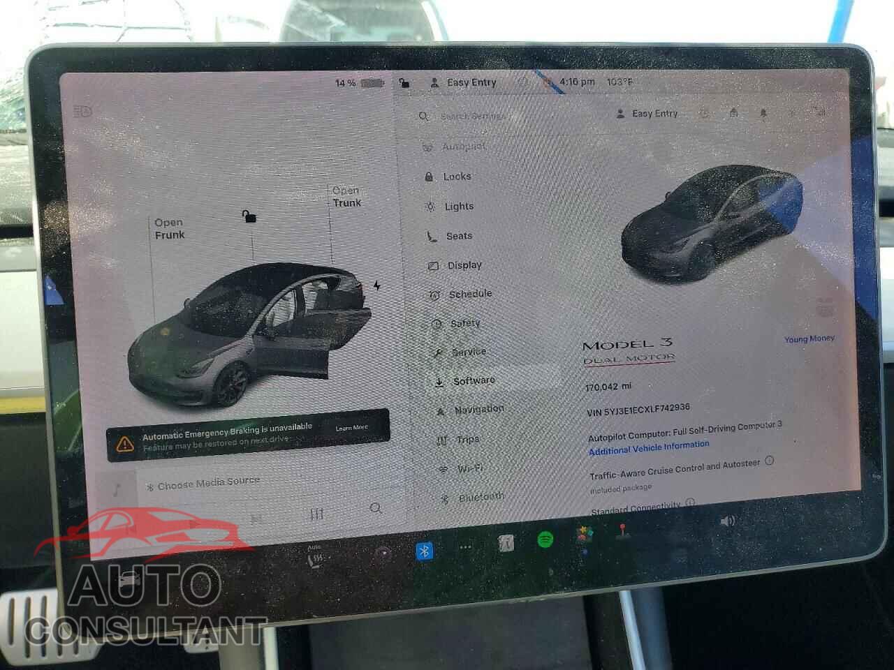 TESLA MODEL 3 2020 - 5YJ3E1ECXLF742936