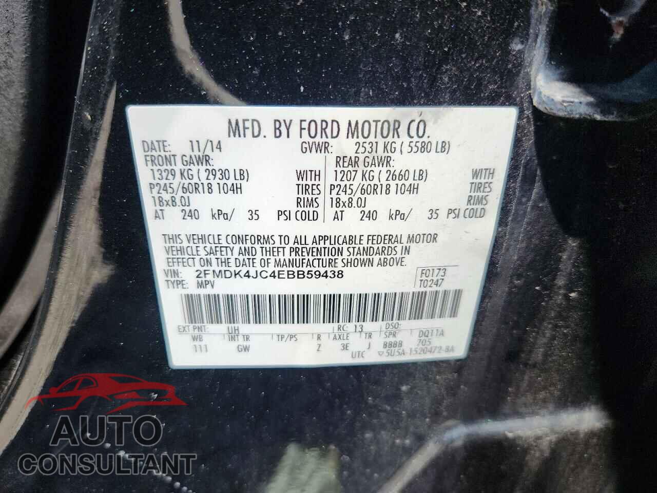 FORD EDGE 2014 - 2FMDK4JC4EBB59438