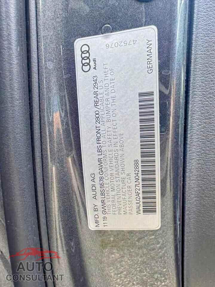 AUDI A7 2020 - WAUU2AF27LN042888