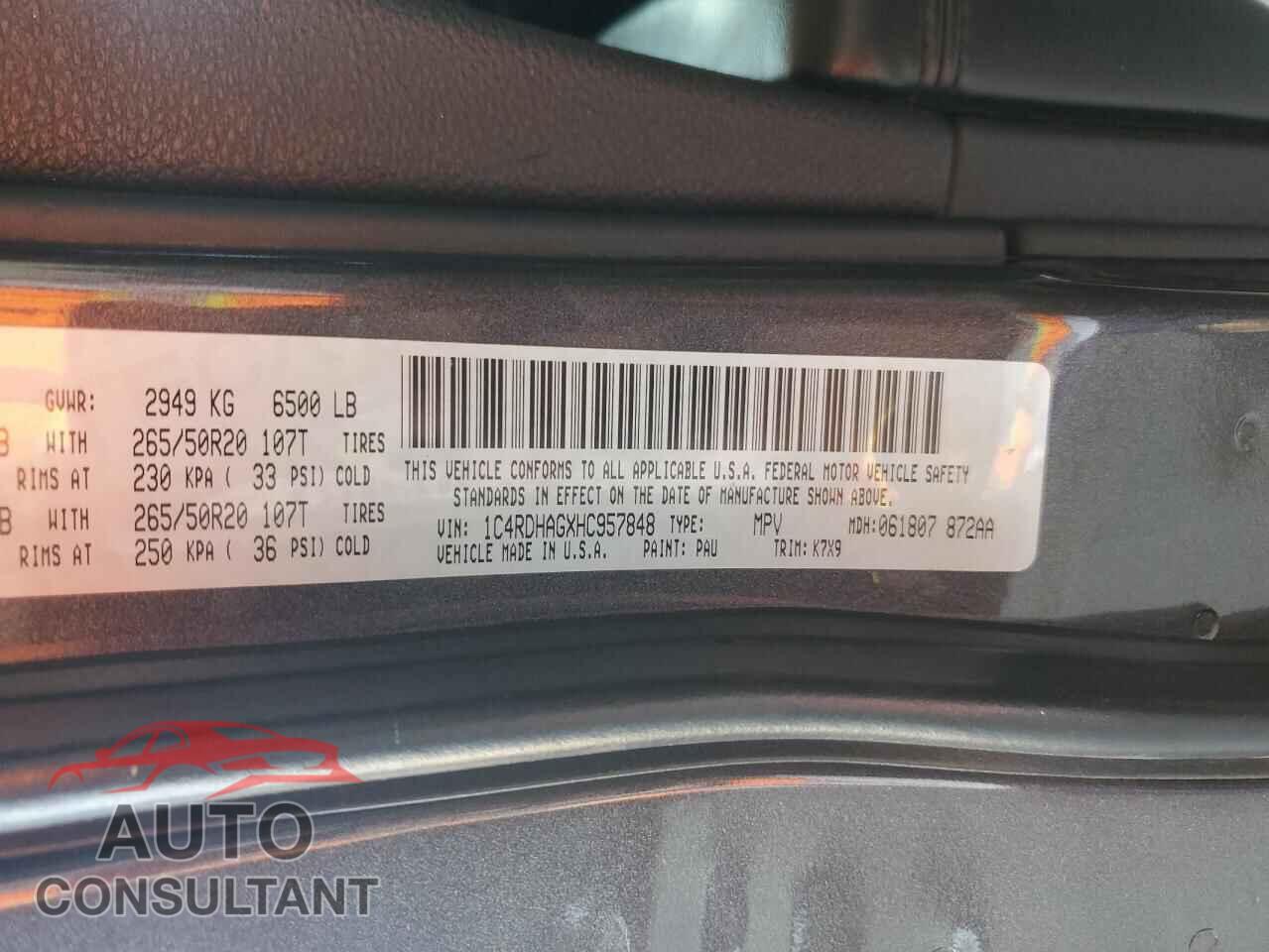DODGE DURANGO 2017 - 1C4RDHAGXHC957848