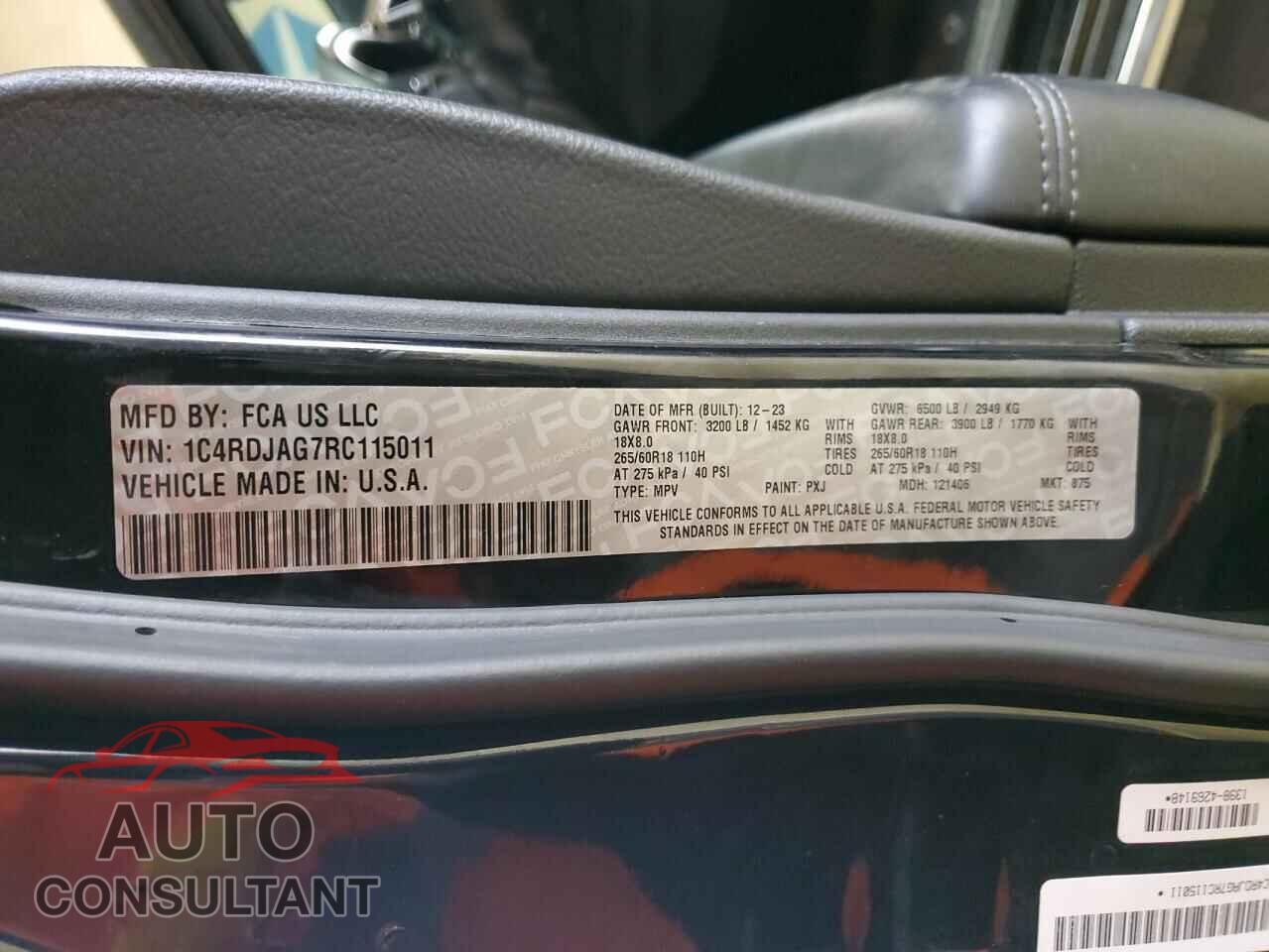DODGE DURANGO 2024 - 1C4RDJAG7RC115011