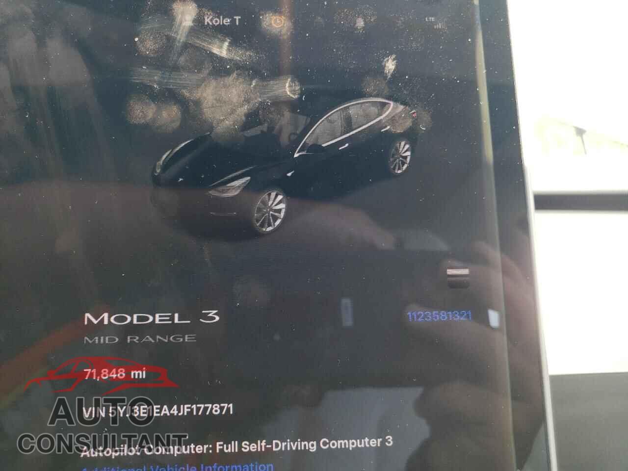 TESLA MODEL 3 2018 - 5YJ3E1EA4JF177871