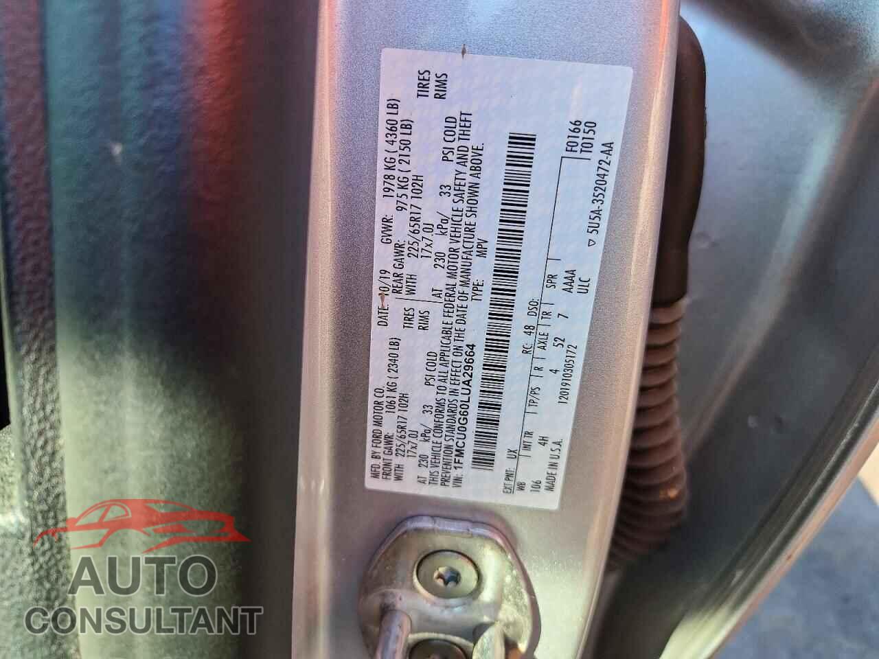 FORD ESCAPE 2020 - 1FMCU0G60LUA29664