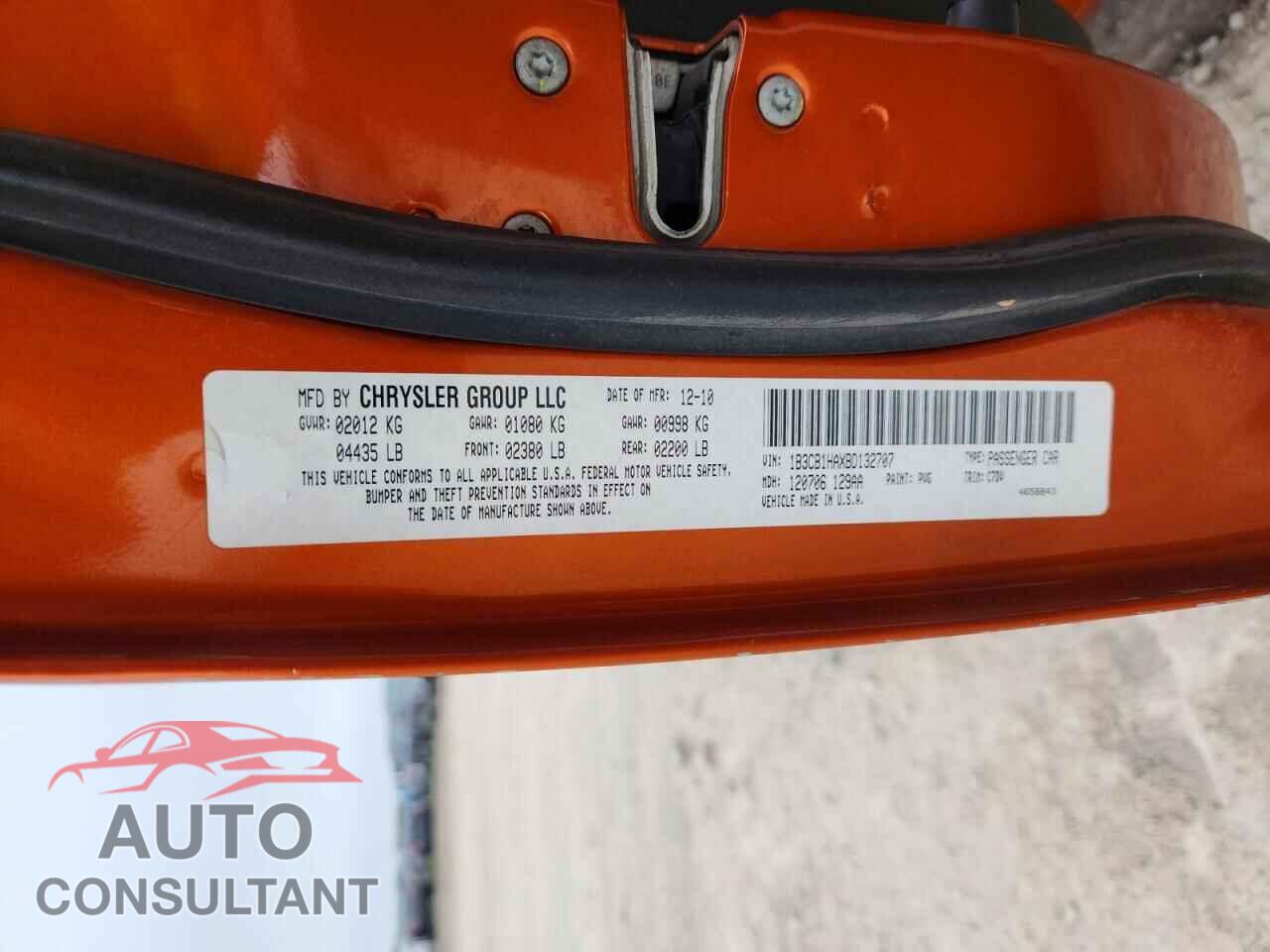 DODGE CALIBER 2011 - 1B3CB1HAXBD132707
