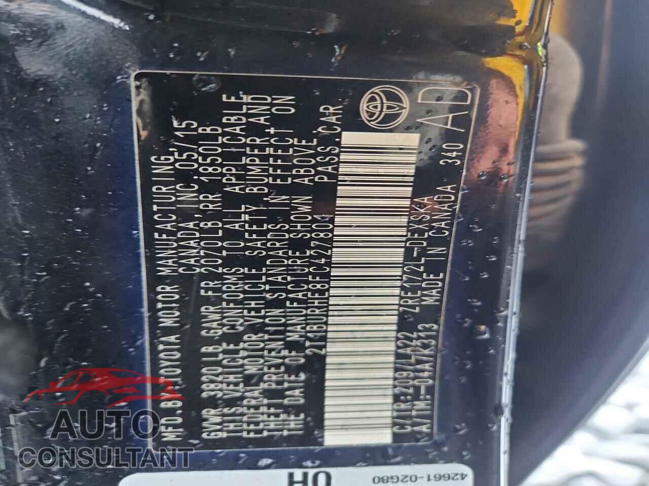 TOYOTA COROLLA 2015 - 2T1BURHE8FC427801