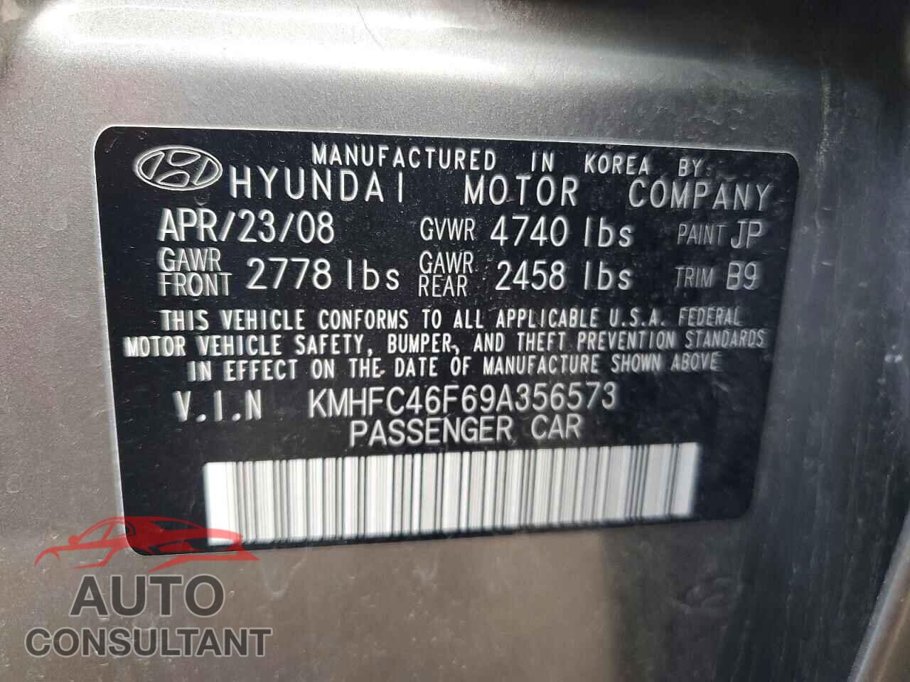 HYUNDAI AZERA 2009 - KMHFC46F69A356573