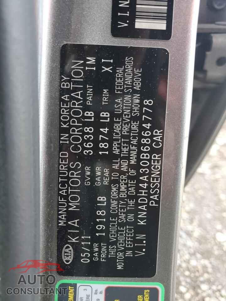KIA RIO 2011 - KNADH4A30B6864778