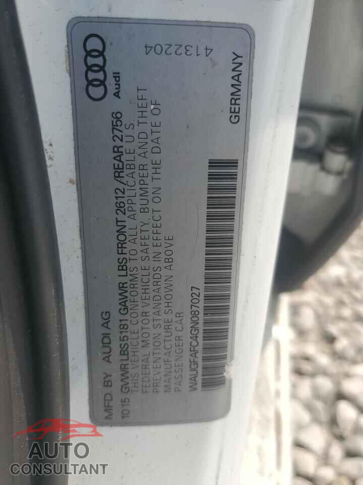 AUDI A6 2016 - WAUGFAFC4GN087027