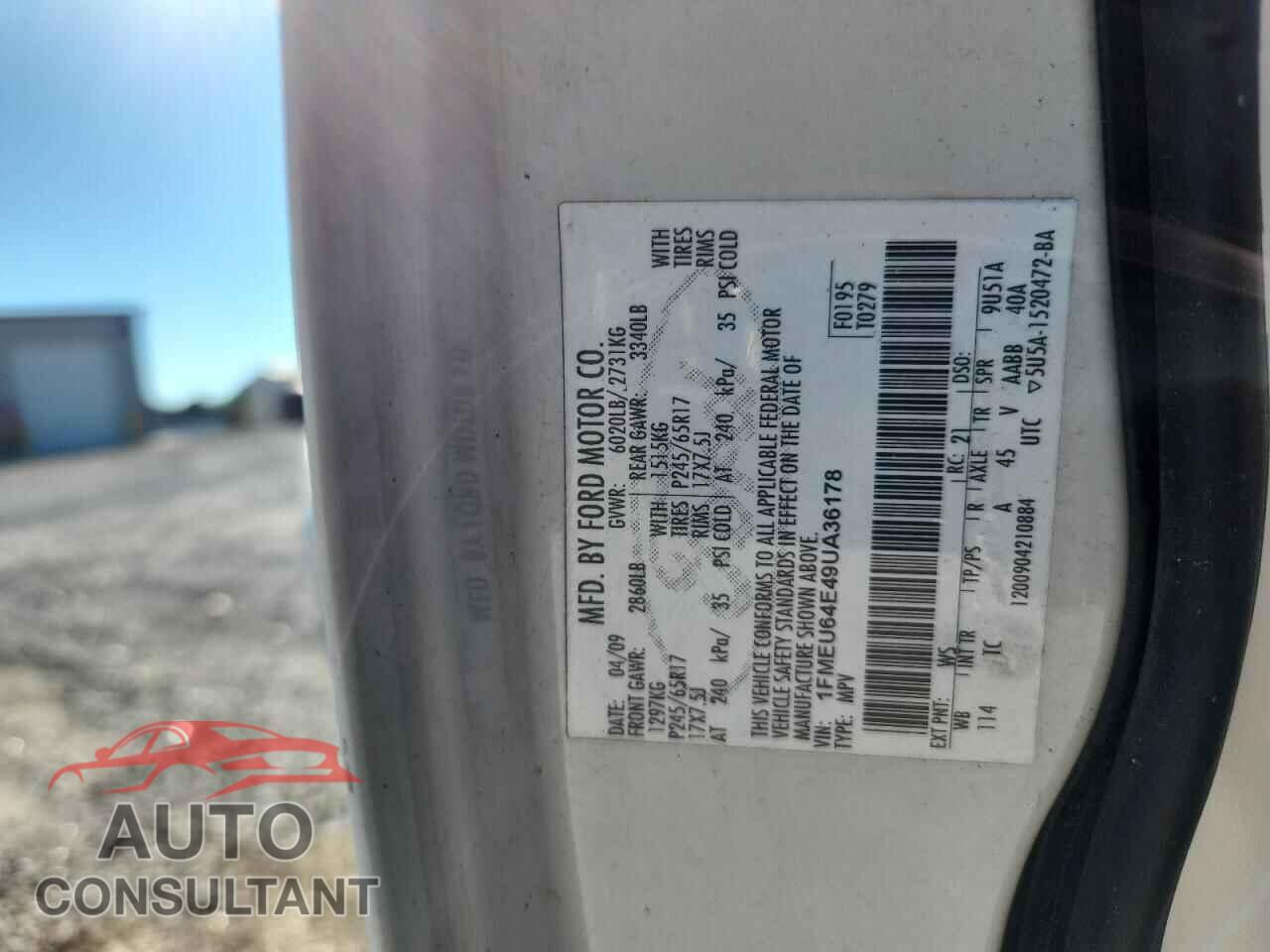FORD EXPLORER 2009 - 1FMEU64E49UA36178