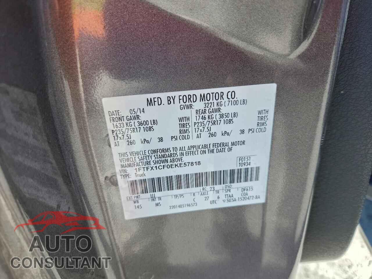 FORD F-150 2014 - 1FTFX1CF0EKE57818