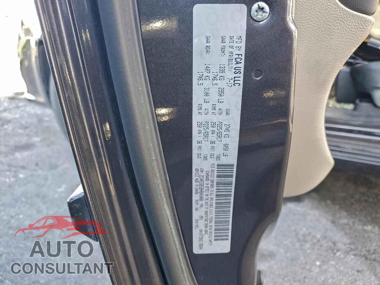 DODGE CARAVAN 2017 - 2C4RDGBG9HR849480
