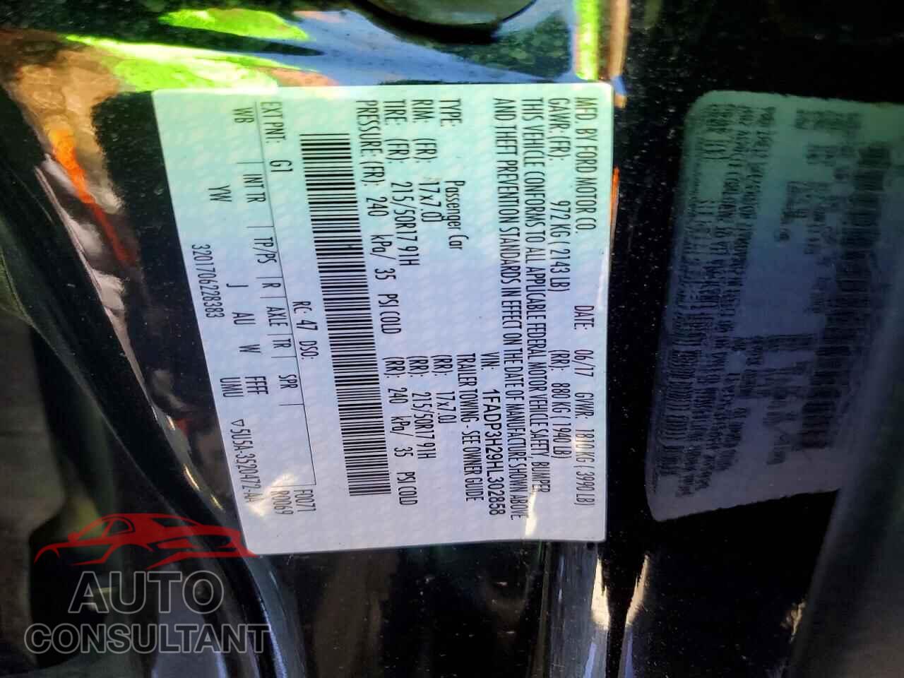 FORD FOCUS 2017 - 1FADP3H29HL302858