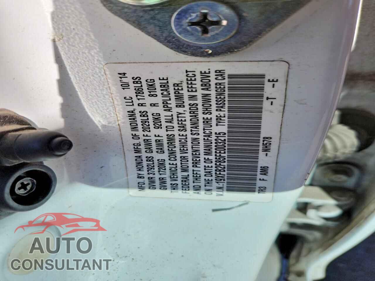 HONDA CIVIC 2015 - 19XFB2F85FE003215
