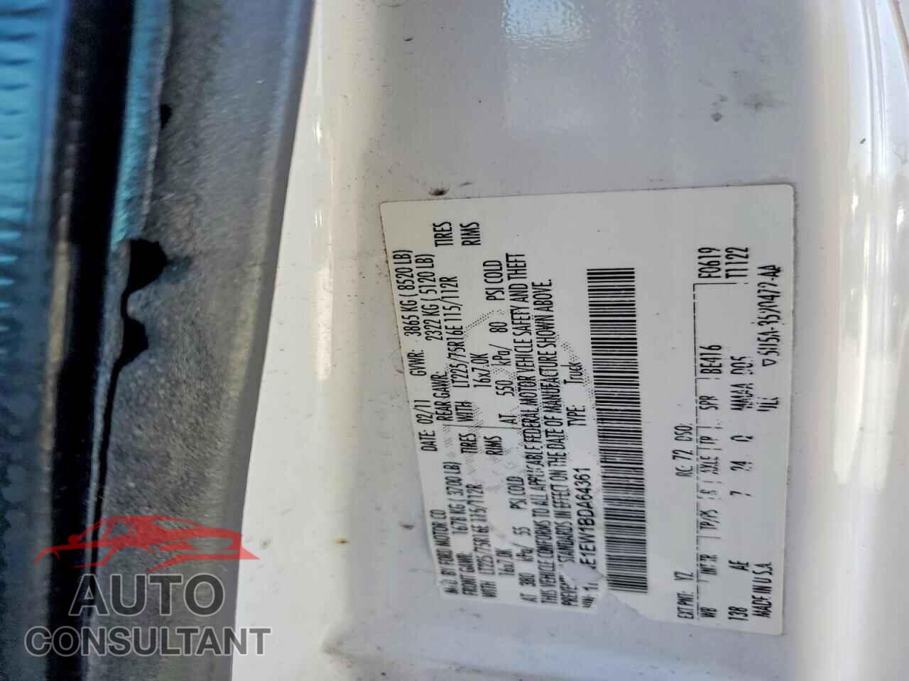 FORD ALL Models 2011 - 1FTNE1EW1BDA64361