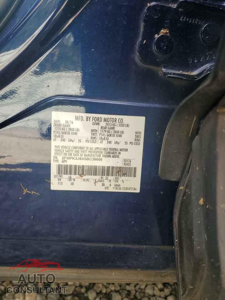 FORD EDGE 2016 - 2FMPK3J93GBC39666