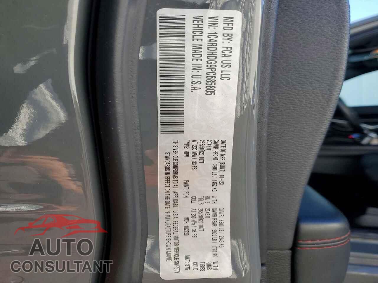 DODGE DURANGO 2023 - 1C4RDHDG9PC685805