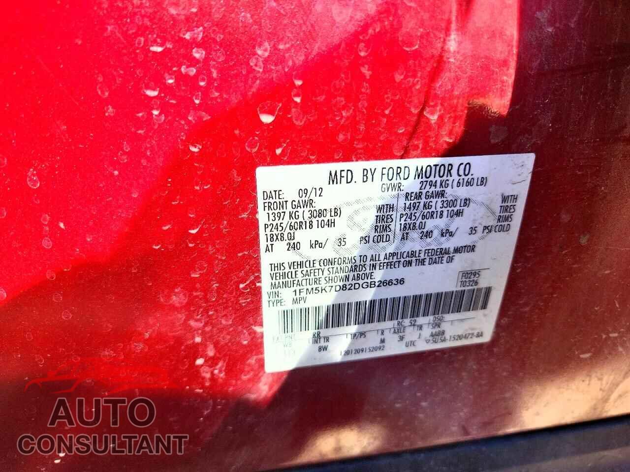 FORD EXPLORER 2013 - 1FM5K7D82DGB26636