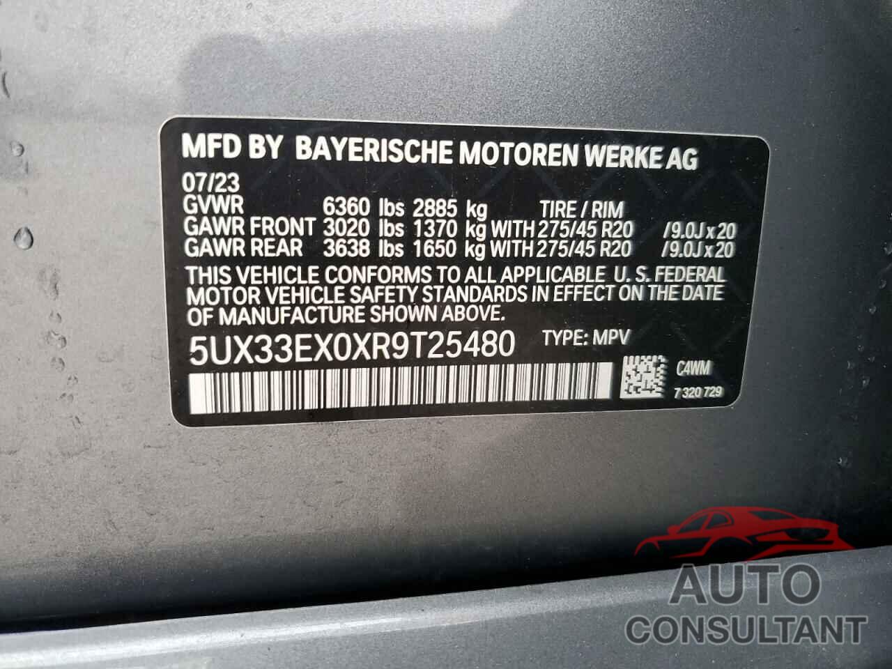 BMW X6 2024 - 5UX33EX0XR9T25480