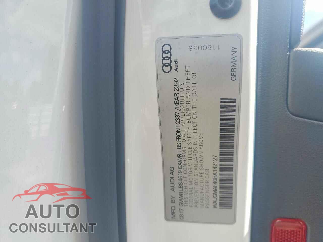 AUDI A4 2017 - WAUGMAF40HA142127