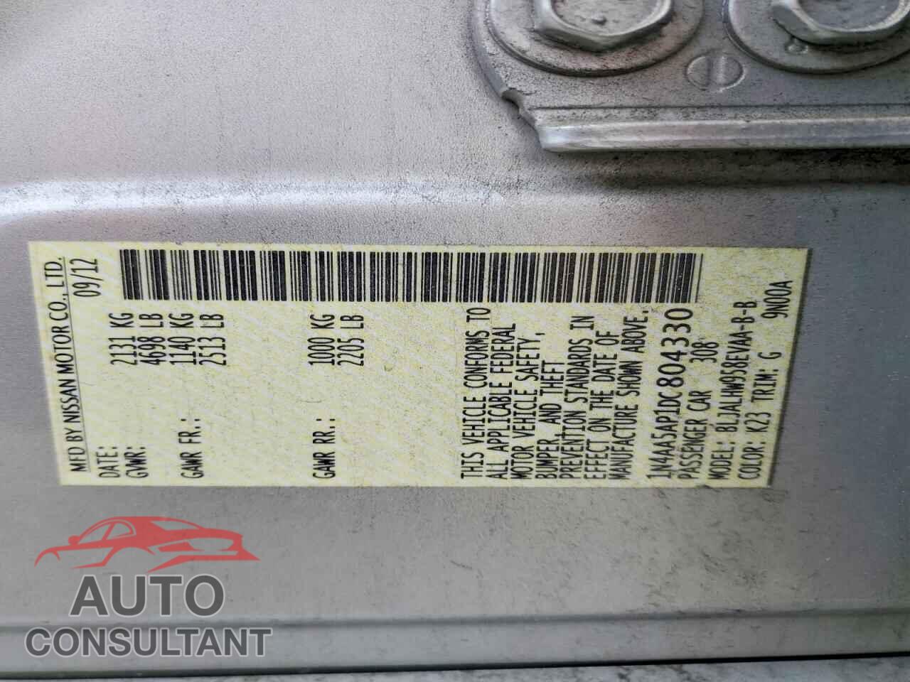 NISSAN MAXIMA 2013 - 1N4AA5AP1DC804330
