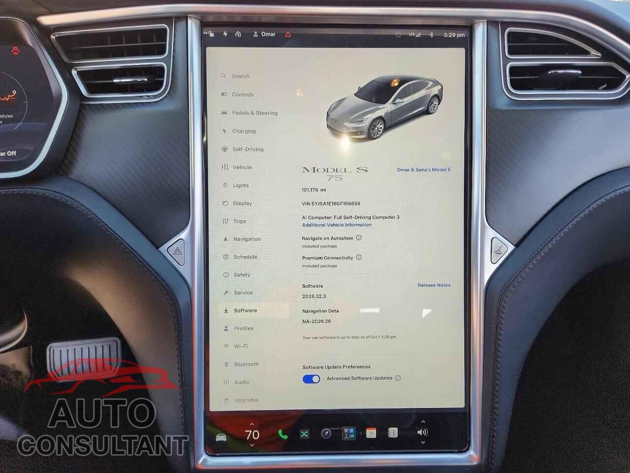 TESLA MODEL S 2016 - 5YJSA1E16GF166659