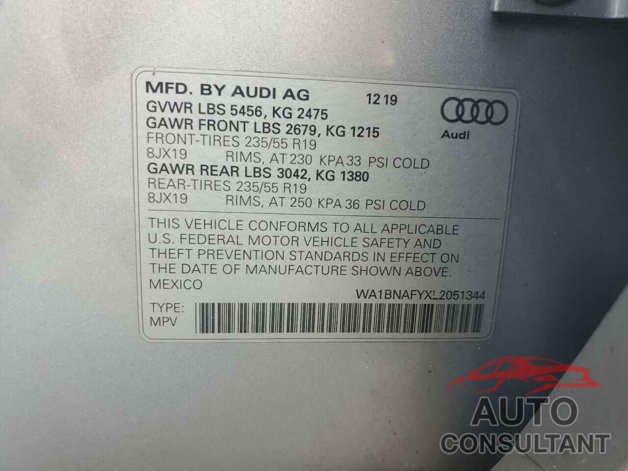 AUDI Q5 2020 - WA1BNAFYXL2051344