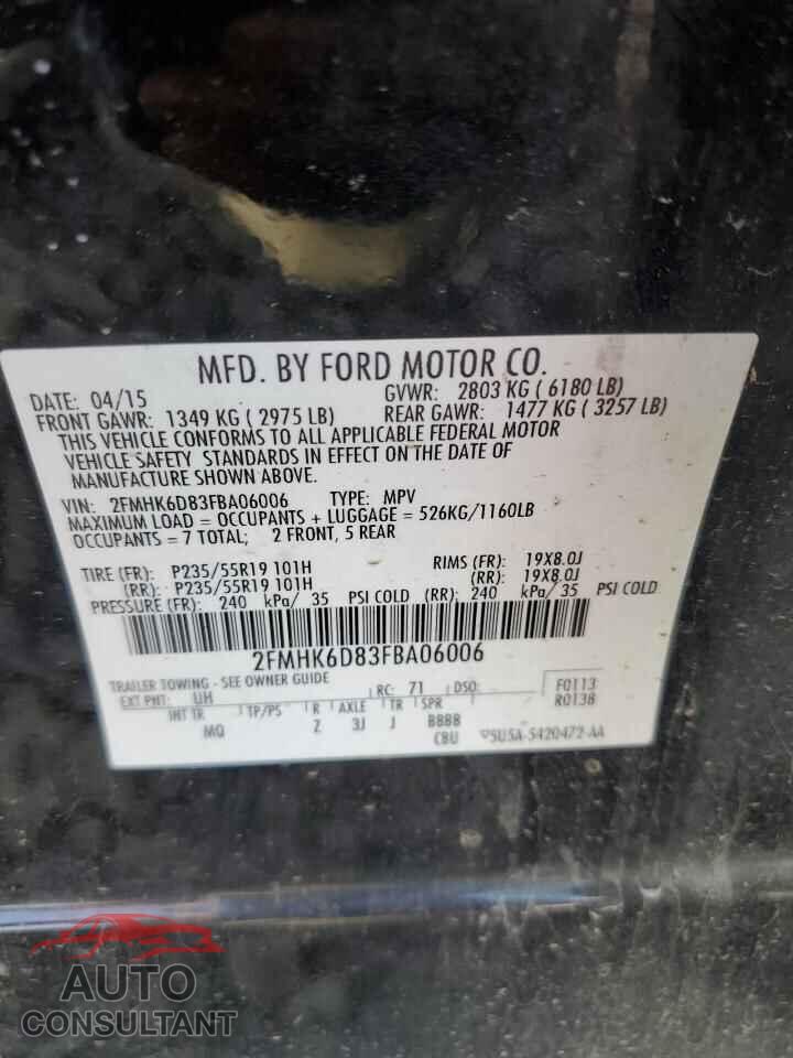 FORD FLEX 2015 - 2FMHK6D83FBA06006