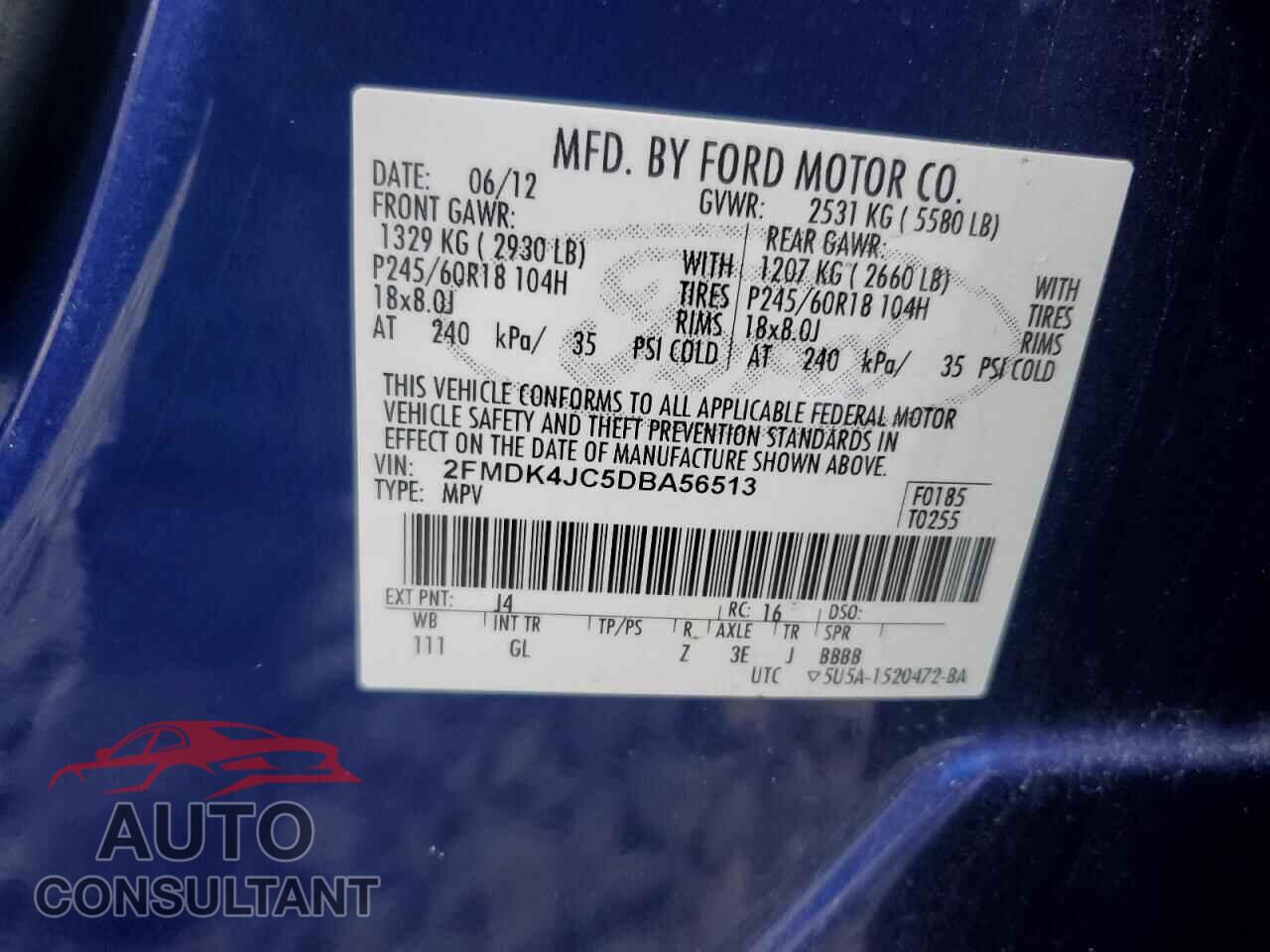 FORD EDGE 2013 - 2FMDK4JC5DBA56513