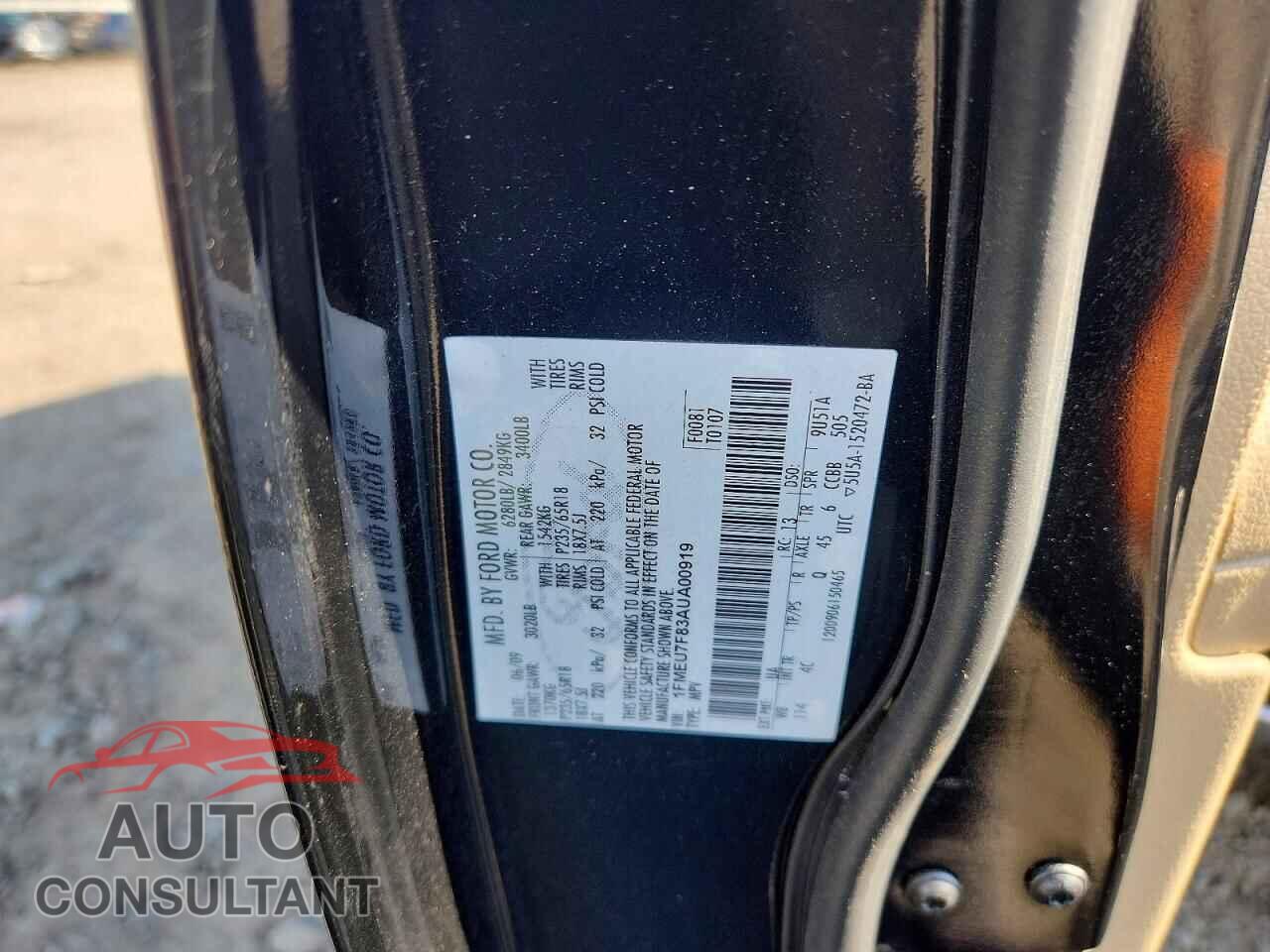 FORD EXPLORER 2010 - 1FMEU7F83AUA00919