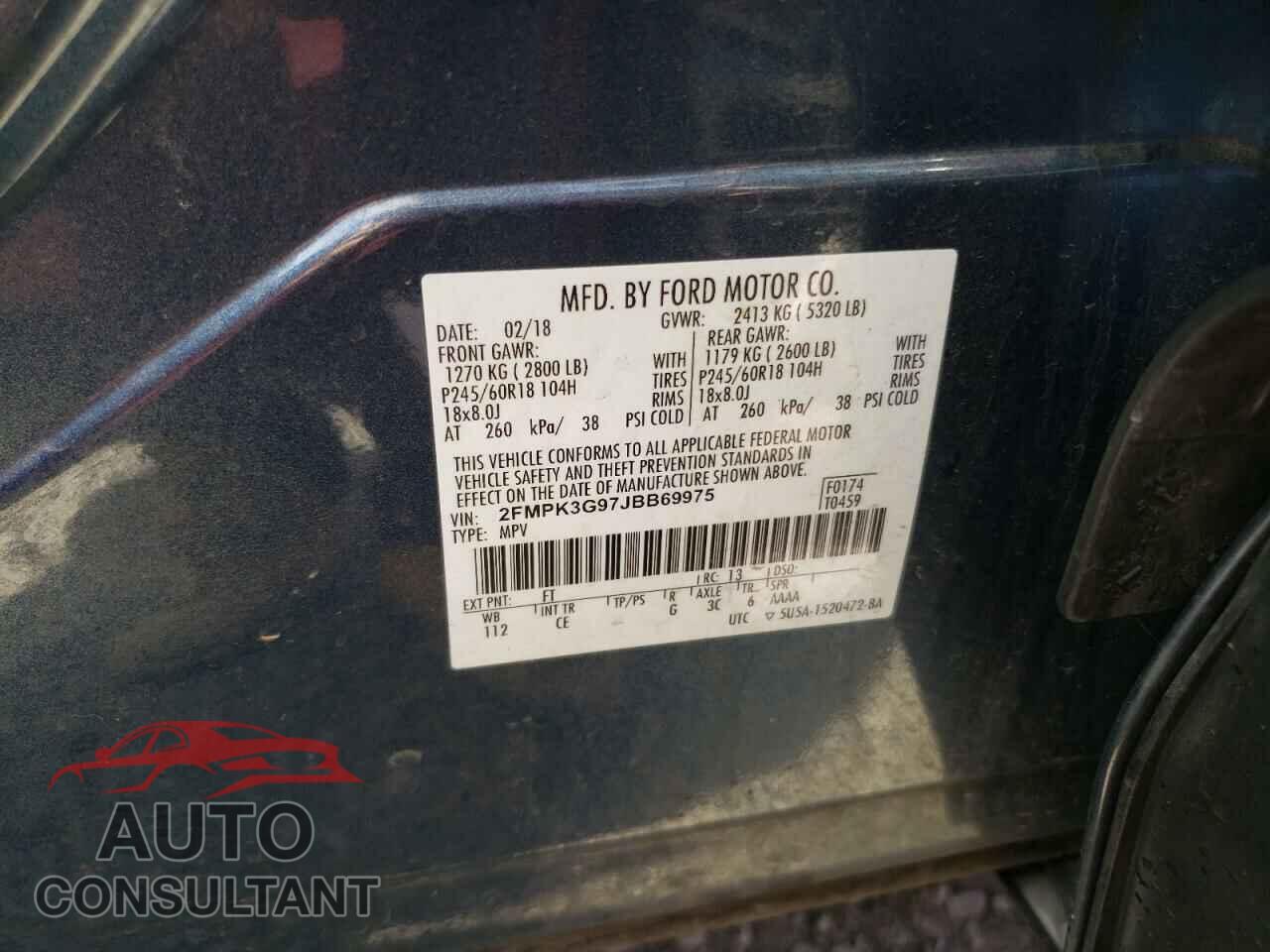 FORD EDGE 2018 - 2FMPK3G97JBB69975