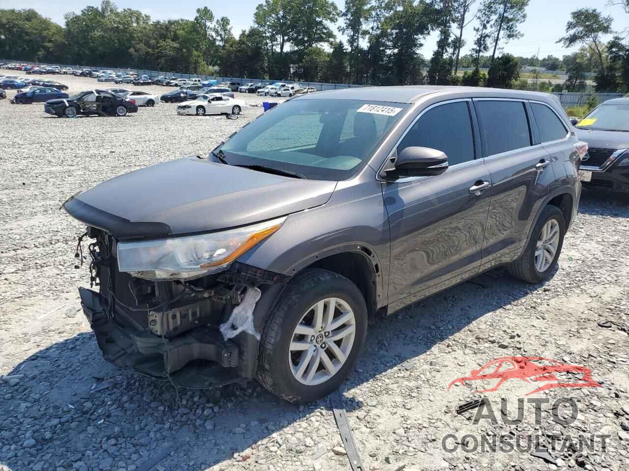 TOYOTA HIGHLANDER 2016 - 5TDZKRFH9GS185000