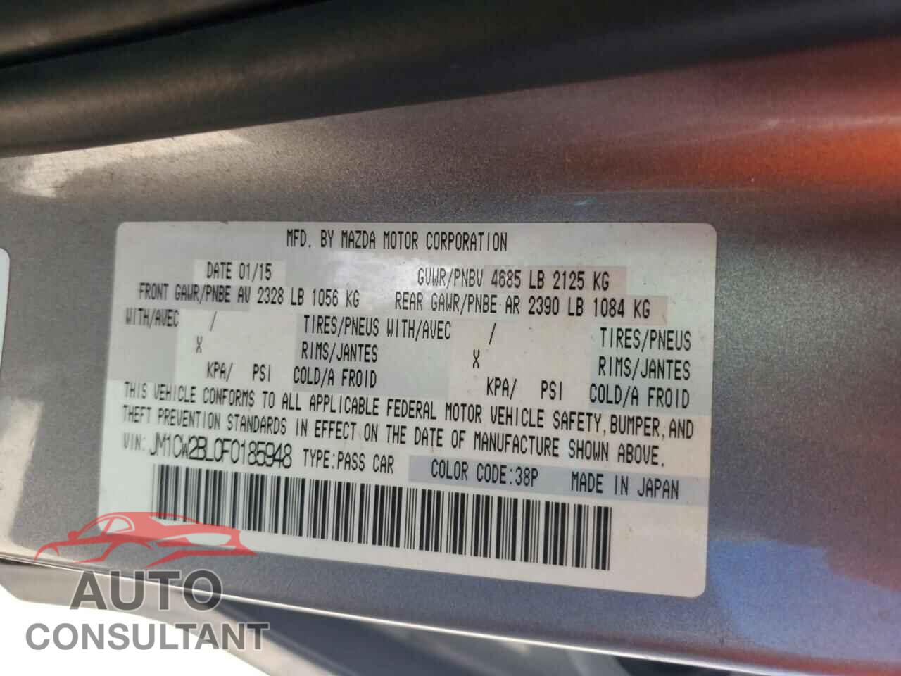 MAZDA 5 2015 - JM1CW2BL0F0185948